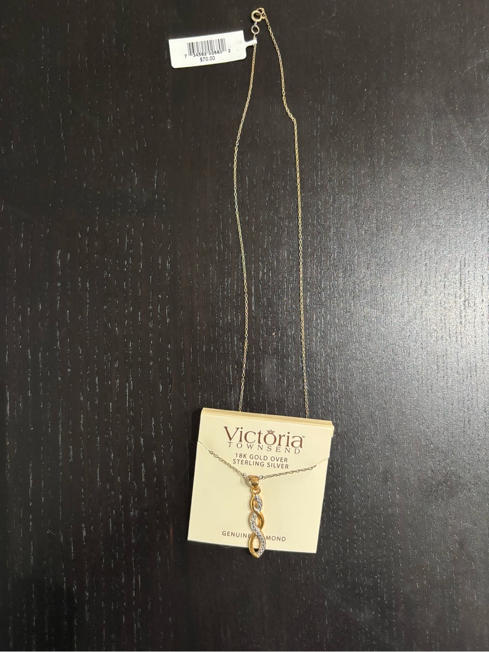 Victoria Townsend 18K Gold over Sterling Silver Twisted Pendant Necklace